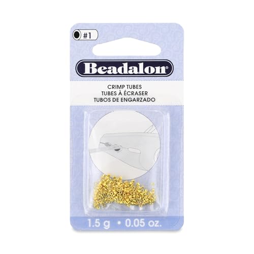 Beadalon Crimp Tubes, Size #1, Gold Color, 1.5 g, Approx. 160 pc - color: Gold, size: Size #1, 160 pc