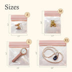 30 PCS Clear Plastic EVA Anti Tarnish Jewelry Storage Bags, Zip Ziplock Jewelry Pouches for Selling & Gift, Little Mini Travel Organizer for Ring Earing Chain Bracelet (L) - size: L(3.4"*4.1")