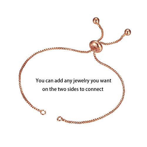 DanLingJewelry 20pcs Adjustable Slider Bracelet Slider Extender Chains with Ball Ends for Jewelry Making DIY 8 Inches(220mm) RG - color: StyleⅡ-20 pcs-Rose Gold