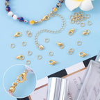 30pcs Lobster Claw Clasps & Jump Rings, 18K Gold Plated Metal Lobster Clasps, Jump Rings Jewelry Finding Kit for Necklace Bracelet Jewelry Making - color: 18K Gold-30pcs
