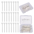 100pcs 50mm 925 Silver Filled Eye Pins DIY Crafts Beads Charms Earring Bracelet Jewelry Making Accessories Supplies - color: Silver Eye Pins, size: 50mm