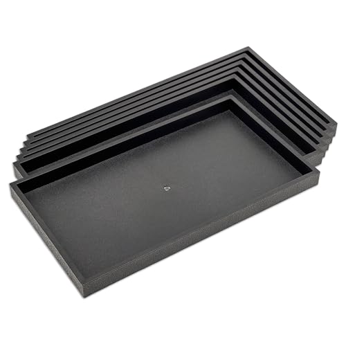 6-Pack 1" Stackable Plastic Jewelry Trays - Fit Full Size Inserts - Organizing Rings, Necklaces - Home, Drawer, or Retail - Black by The Display Guys - color: Black, size: Tray Only - 1" (6-Pack)