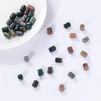 Natural Indian Agate Cylinder Tube Beads 10x14mm 38cm/str Loose Semi Gemstone Stone Beads for Making Bracelets Necklace - color: Indian Agate