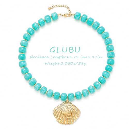 Chunky Beaded Starfish Shell Necklace for Women Colorful Boho Summer Chain Choker Beach Necklace with Acrylic Beads Trendy Chunky Jewelry Gifts - color: XL005C