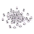 FASHEWELRY 300Pcs Cube White Acrylic Letter Beads 6x6mm Letter R Alphabet Beads for DIY Bracelet Necklace Jewelry Making - color: Letter R, size: 6x6x6mm