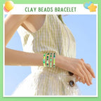 Clay Beads Bracelet Making Kit for Beginner, 2100 Pcs Preppy Polymer Heishi Beads with Charms Kit for Jewelry Making Necklace Earring DIY Crafts - color: Grenn Preppy