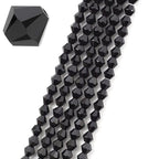 250pcs Czech 6mm (0.24 Inch) Faceted Bicone Crystal Glass Loose Beads Spacer Bulk Jet Black for DIY Craft Jewelry Making CCB623 - color: Jet Black, size: 6mm - 250pcs