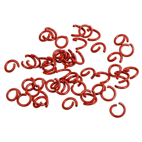 uxcell Open Jump Rings, 8mm Colorful O-Ring Connectors for DIY Crafts Jewelry Making, Carbon Steel, Red, 200Pcs - color: Red, size: 8mm