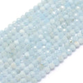 LiQunSweet 110 Pcs 3mm Natural Aquamarine Beads Strands Faceted Round Small Loose Crystal Gemstone Bead Spacer for DIY Jewelry Making Bulk - color: Natural Aquamarine Beads_3mm