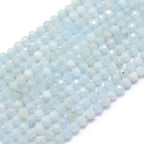 LiQunSweet 110 Pcs 3mm Natural Aquamarine Beads Strands Faceted Round Small Loose Crystal Gemstone Bead Spacer for DIY Jewelry Making Bulk - color: Natural Aquamarine Beads_3mm