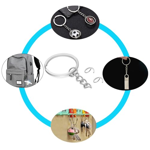 20Pcs Keychain Key Ring with Chain Bulk Split Key Chain，1.1 Inch Key Chains Parts with Open Jump Ring Connector for Jewelry Making Crafts (Bronze) - color: 20Pcs Bronze