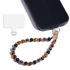Marble Beaded Phone Wrist Strap,Detachable Phone Bracelet Strap with Tether Tab,Hands-Free Wristlet Strap (Yellow Tiger Eye) - color: Yellow Tiger Eye
