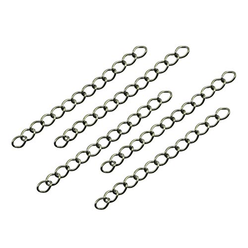 NX Garden Tail Extender Chain 100PCS Gun Black 50 x 4mm Chain Extension Tails for DIY Jewelry Making - color: Gun Black