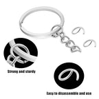 50Pcs Keychain Key Ring with Chain Bulk Split Key Chain，1.1 Inch Key Chains Parts with Open Jump Ring Connector for Jewelry Making Crafts (White K) - color: 50Pcs White K