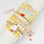 Twinfree Bohemia Beaded Bracelet for Women, Polymer Clay Stretch Bracelets - color: color 23