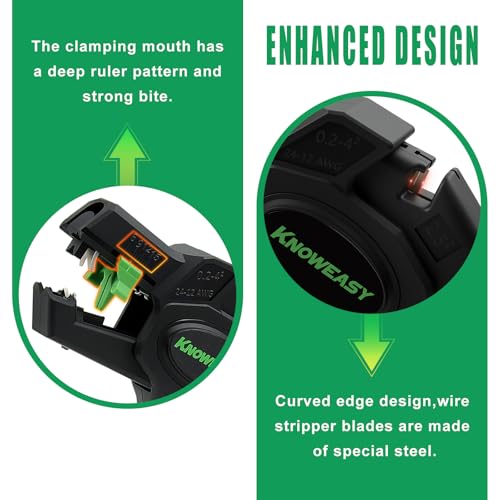 Knoweasy Wire Stripper : 2-in-1 Heavy Duty Wire Stripper Plier and Cutter for 24-12 AWG (0.2mm²-4mm²), Essential Stripping and Cutting Tool for Professionals and DIY Enthusiasts - style: D5