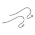 KISSITTY 100-Piece Platinum French Hook Ball Dot Earwires 22x11mm Dangle Earring Wires Findings
