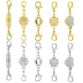 Magnetic Necklace Clasp & Extender Chain Set, 5 Styles Strong Magnetic Necklace Clasp and Closures for Jewelry Connector, Gold & Silver (10pcs) - color: 10pcs