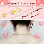 Serundo Auto 925 Sterling Silver Magnetic Necklace Clasps and Closures Min Magnetic Clasps for Necklaces Bracelets Chain Extender Connector for Jewelry Making Necklace 2Pack - color: gold