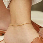 DEARMAY 14K Gold Plated Ankle Bracelets Set for Women Waterproof, Anklets for Women Cuban Link Layered Pack Jewelry Gift - color: Gold Anklet-Q