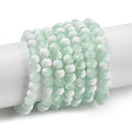 KISSITTY 50pcs Matte Beads Gradient Color Glass Frosted Crystal 6mm Rondelle Aquamarine Bead Center Drilled Loose Craft Beads for Jewelry Making Earring Bracelet Necklace DIY Crafts - color: Aquamarine