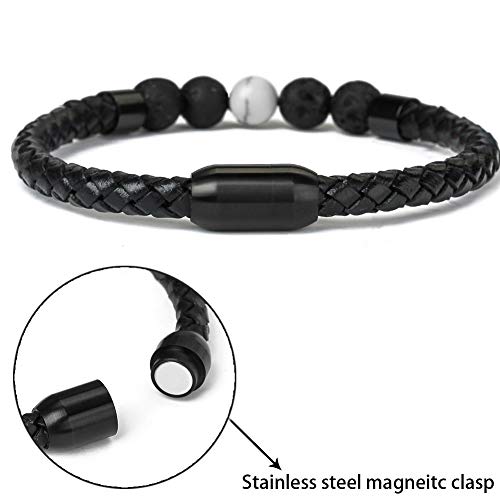Stainless Steel Magnetic Clasp Inner Hole 3mm/4mm/5mm/6mm/8mm Glue-in Jewelry Clasp - color: Black Tone, size: Inner Hole Size=8mm