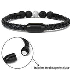 Stainless Steel Magnetic Clasp Inner Hole 3mm/4mm/5mm/6mm/8mm Glue-in Jewelry Clasp - color: Black Tone, size: Inner Hole Size=3mm