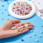 630 Pcs Frosted Glass Beads Bulk 8mm Sea Glass Beads Crackle Glass Bead with Glitter Powder Baking Painted Round Crystal Bead for Jewelry Making Bracelet Necklace Earring Crafts Accessories - size: 8mm