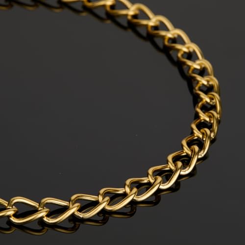 UMAOKANG 6.6 Feet Gold Plated Chain for Jewelry Making Stainless Steel Twist Cable Jewelry Chain Roll with Jewelry Supplies Findings - color: Cable (Gold)