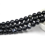MJDCB Natural Black Striped Agate Round Loose Beads for Jewelry Making DIY Bracelet Necklace (6mm) - color: Black Striped Agate, size: 6mm