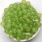 200PCS Glass Beads 8mm Glass Beads for Bracelets Necklaces Jewelry Making DIY Crafts (Light Green) - color: 1Light Green