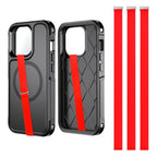 TEAMOLA Silicone Phone Grip Strap - Red 210 Phone Hand Strap Holder with Loop for Cell Phones, iPhone Grip, Finger Holder & Back of Phone Grips, Secure Anti-Slip Grip(3 Packs) - color: 210, 3 Red