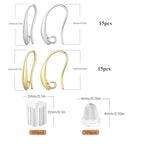 14K Gold and Silver Plated Earring Hooks, 230PCS Earring Findings for Jewelry Making Hypoallergenic Earring Making Kit for DIY Bulk Pack - color: Silver and 14K Gold-Big Earing Hooks