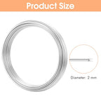 2mm Bendable Aluminum Wire, 32.8 Feet Metal Craft Wire for Sculpting, DIY Jewelry Making, Doll Making, Modelling and Bonsai Training - size: 10 M x 2 mm