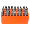 HARFINGTON 36pcs Metal Stamping Kit 3/16" (5mm) Steel Uppercase Letter and Number Punch Set (A-Z / 0-8 / "&" Symbol) Punch Press Tool with Case for Imprinting Metal Plastic Wood Leather - size: 3/16"