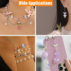 Stiesy Electroplated Butterfly Beads 80Pcs, Handmade Lampwork Glass Spacer Loose Beads Bulk for Women's DIY Fashion Jewelry and Craft Creations - color: Butterfly-8 Colors-80pcs