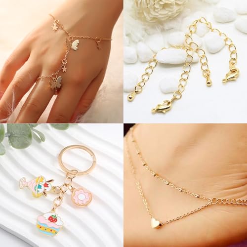 Phinus 1200P Gold Jump Rings, Jewelry Repair Kit with Jump Ring Pliers and Open Jump Rings, Assorted Sizes Jump Ring for Jewelry Making, Necklace, Keychains, Earrings, DIY Craft Making