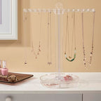 STORi Necklace Holder with Divided Organizer Tray, Premium Quality Jewelry Stand, Made in USA