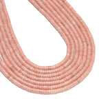 190 Pcs 2x4mm Chinese Pink Opal Gemstone Bead Heishi Disc DIY Beads for Bracelets Jewelry Making Crafts - color: Chinese Pink Opal, size: 2x4mm