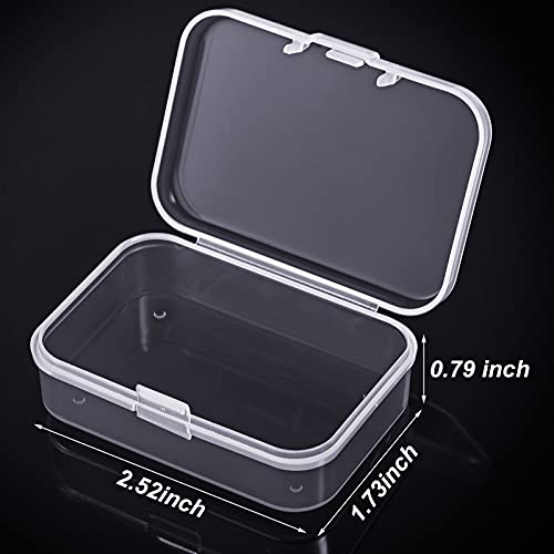 Jetec 6 Pieces Mini Plastic Clear Beads Storage Containers Box for Collecting Small Items, Beads, Jewelry, Business Cards, Game Pieces, Crafts (2.5 x 1.7 x 0.8 Inch) - size: 2.52 x 1.73 x 0.79 Inch