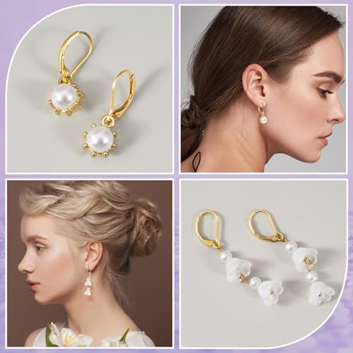 30 Pcs Leverback Earring Hooks, Stainless Steel Clasp Hoop, Hypoallergenic Dangles Earring Hooks, French Ear Wire Findings for Women, DIY Crafts, Jewelry Making (Gold) - color: Gold 30pcs