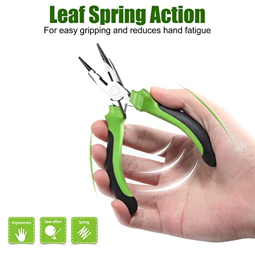 SPEEDWOX 5 Inch Round Nose Jewelry Pliers with Cutter, Mini Round Nose & Side Cutter Tools for Jewelry Making - style: Round Nose Pliers with Cutter