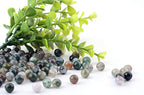 Natural Stone Beads 100pcs 6mm India Agate Round Genuine Real Stone Beading Loose Gemstone Hole Size 1mm DIY Smooth Beads for Bracelet Necklace Earrings Jewelry Making (India Agate, 6mm) - color: India Agate Green, size: 6mm