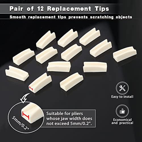 Flat Nose Plier Replacement Tips with Storage Box Pair of 12 Replacement Jaws for Flat Nose Pliers Parallel Pliers Jewelry Tool Jewelry Making Pliers Tool - style: 24Pcs Replacement Tips