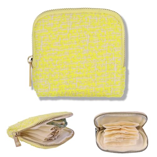 Small Travel Jewelry Case, Soft Velvet Organizer Pouch for Bangles, Bracelets, large Earrings, Beaded necklaces, Anti-Scratch & Portable Jewelry Bag Holder for Daily Use & Gift (Lemon Yellow) - color: Lemon Yellow