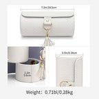 Vlando Valentine Day Gift for Wome, Travle Jewelry Organizer, Bridal Shower, Bridesmaid Gifts for Wedding Day, Bridesmaid Proposal Gifts, Travel Jewelry Case - White - color: B. White