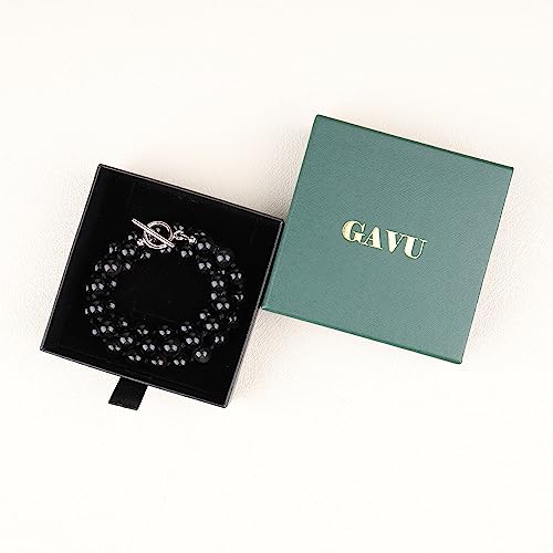 GAVU Hand-knotted Men's Beaded Necklace, Crystal Necklace for Men - color: Black Obsidan, size: 24"