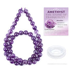 Natural Stone Beads Round Genuine Real Stone Beading Strand Loose Gemstones DIY Smooth Bead for Bracelet Necklace Earrings Jewelry Making (Amethyst, 8mm 45 Pieces) - color: Amethyst, size: 8mm 45pcs