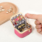 Zivyes Mini Jewelry Box Travel Small Coin Purse Organizer Case Genuine Leather Tiny Size (Hot Pink) - color: Hot Pink-Tiny