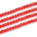 500pcs Czech Faceted Rondelle Crystal Glass Loose Beads 4mm Small Tiny Spacer Bulk Light Siam Red for DIY Craft Jewelry Making CCR406 - color: Light Siam Red, size: 4mm (0.16") - 500pcs